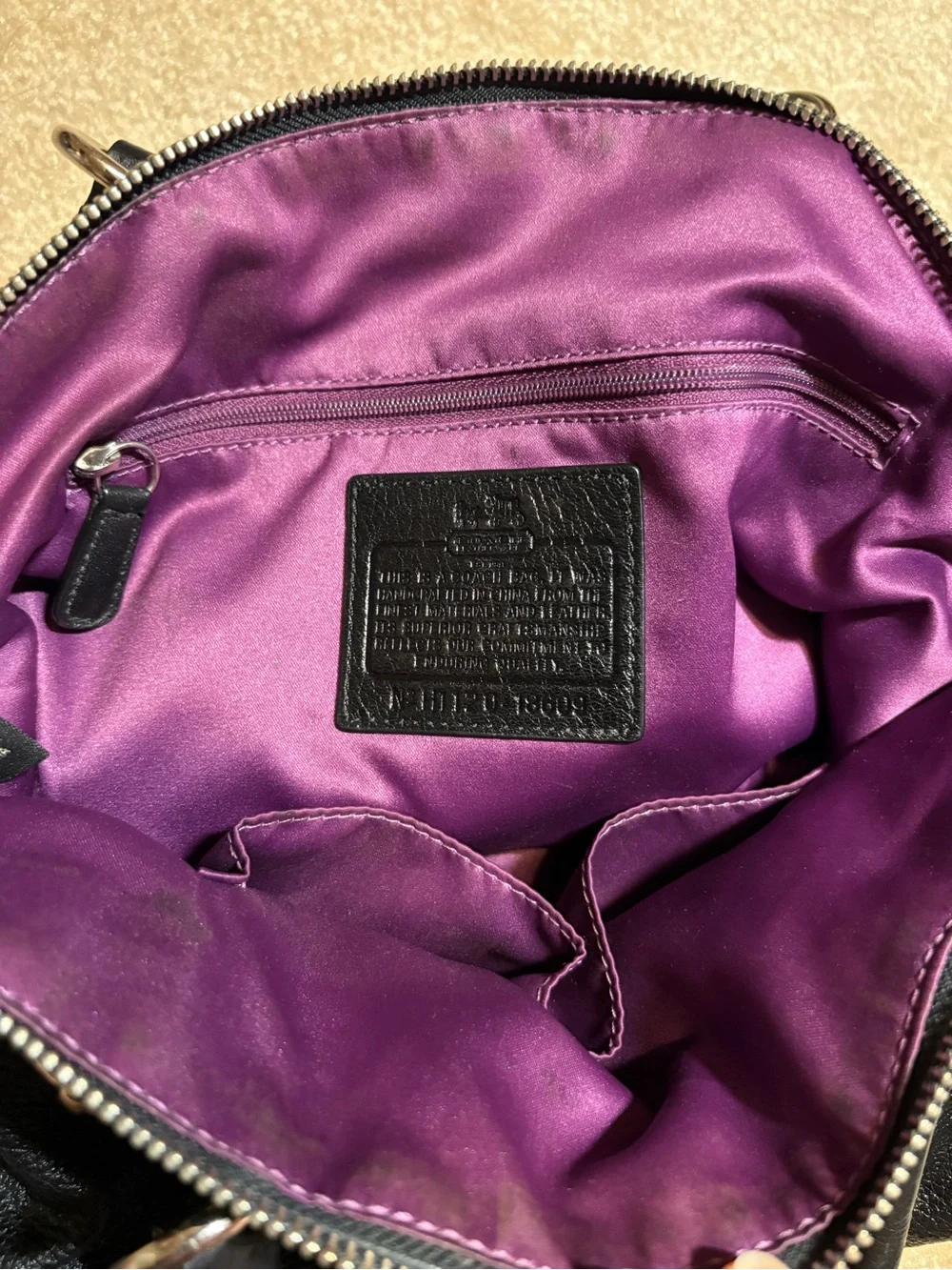 Coach Black Pebble Leather Satchel with Silver Hardware